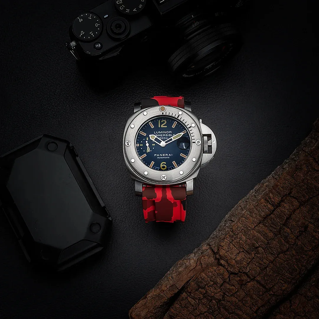 Tempomat- 24mm Red Camo Rubber Strap