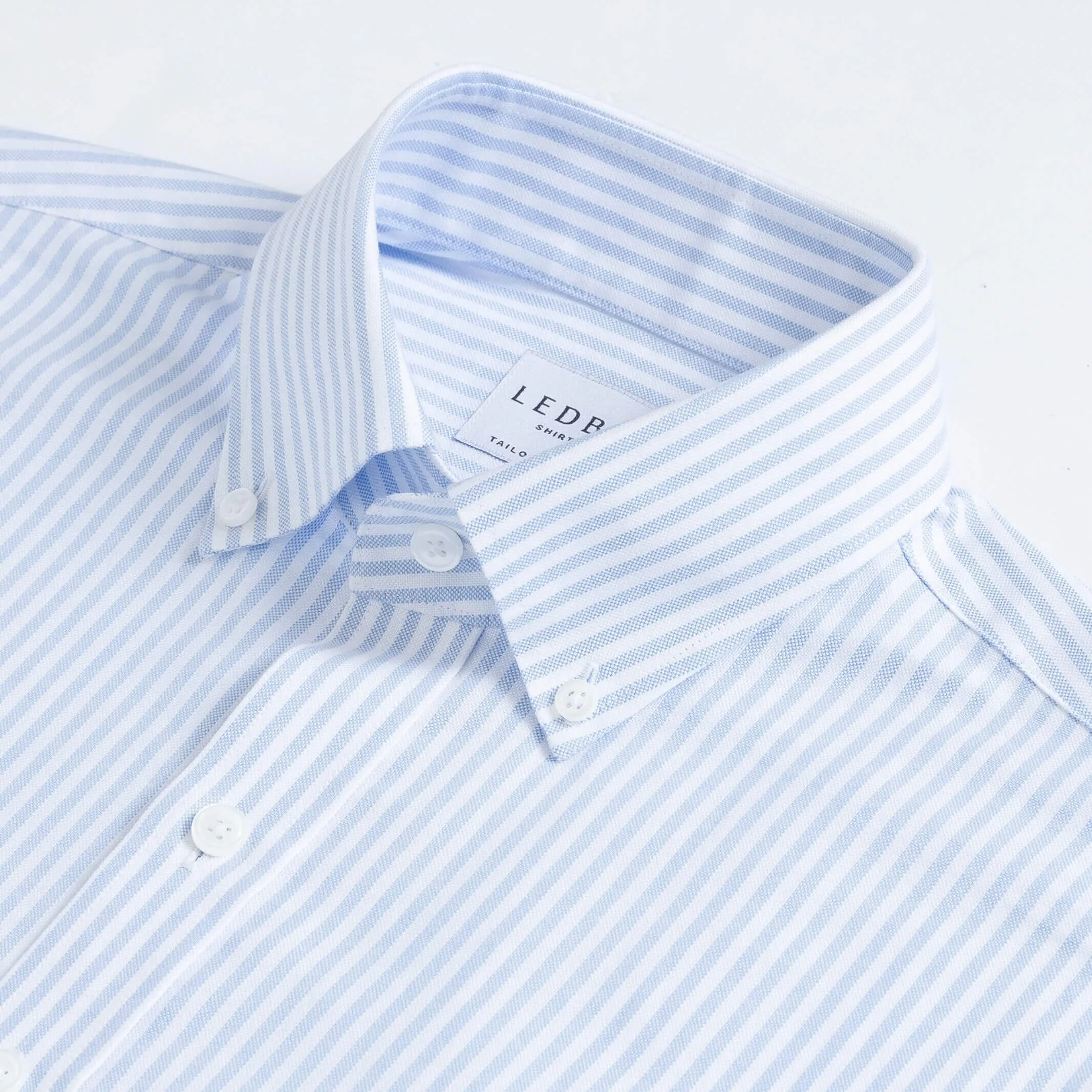 The Light Blue Grant Oxford Stripe Custom Shirt