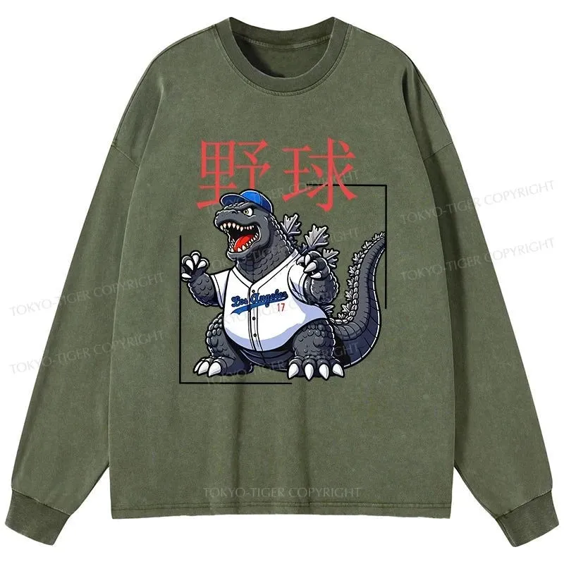 Tokyo-Tiger Baseball Is My Favorite Sport Washed Long Sleeve T-Shirt