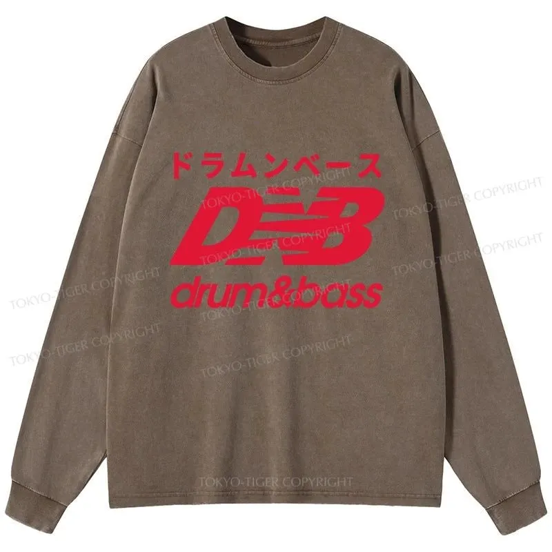 Tokyo-Tiger Drum And Bass Japan Washed Long Sleeve T-Shirt