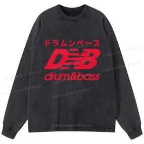 Tokyo-Tiger Drum And Bass Japan Washed Long Sleeve T-Shirt