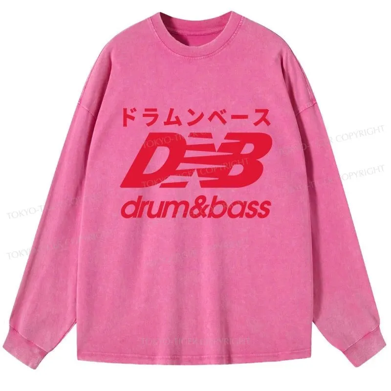 Tokyo-Tiger Drum And Bass Japan Washed Long Sleeve T-Shirt