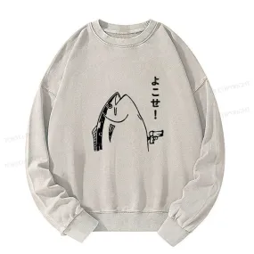 Tokyo-Tiger Fish Hold Up Gun Washed Sweatshirt