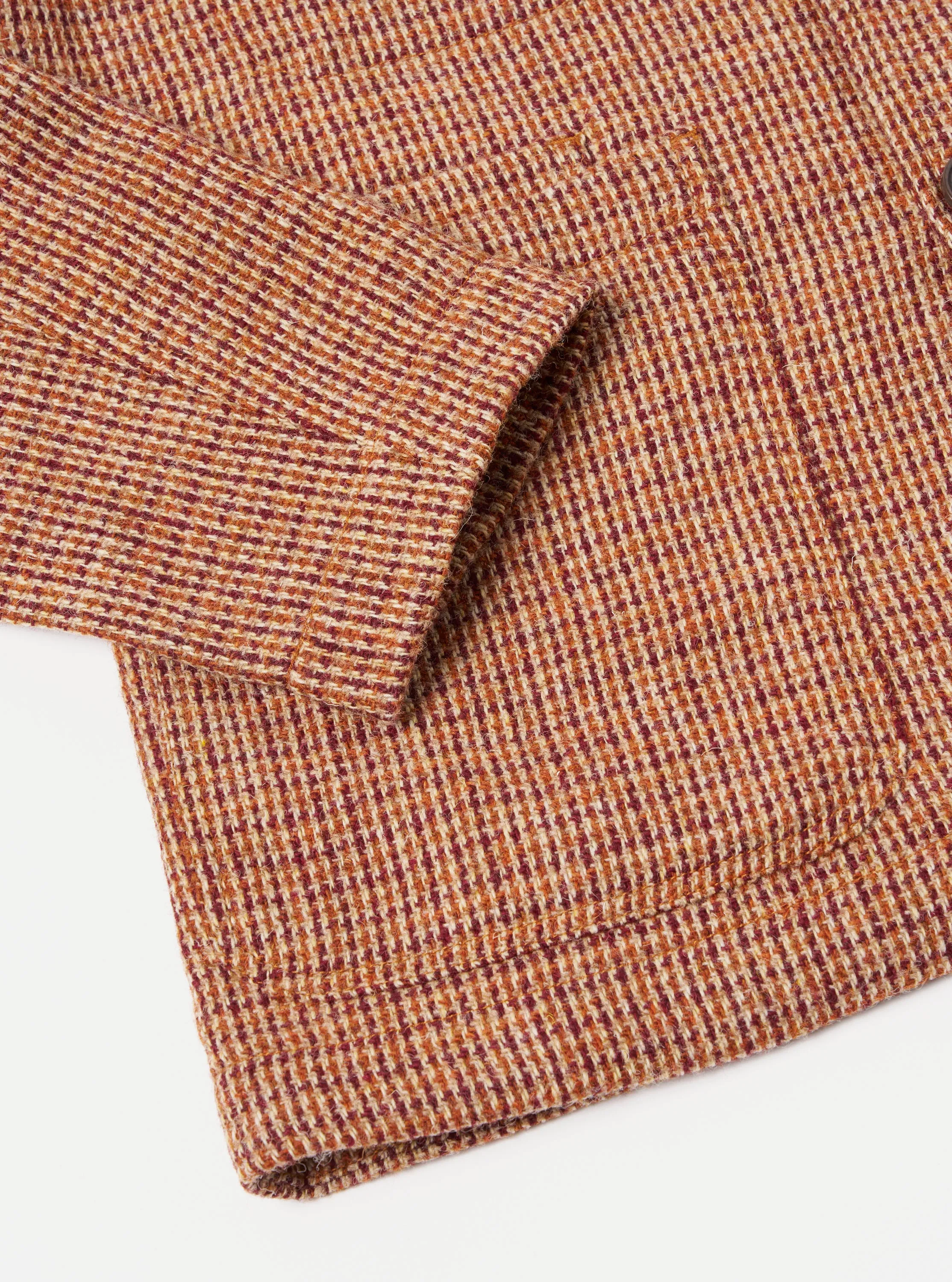 Universal Works Bakers Jacket in Rust Harris Tweed Plaid