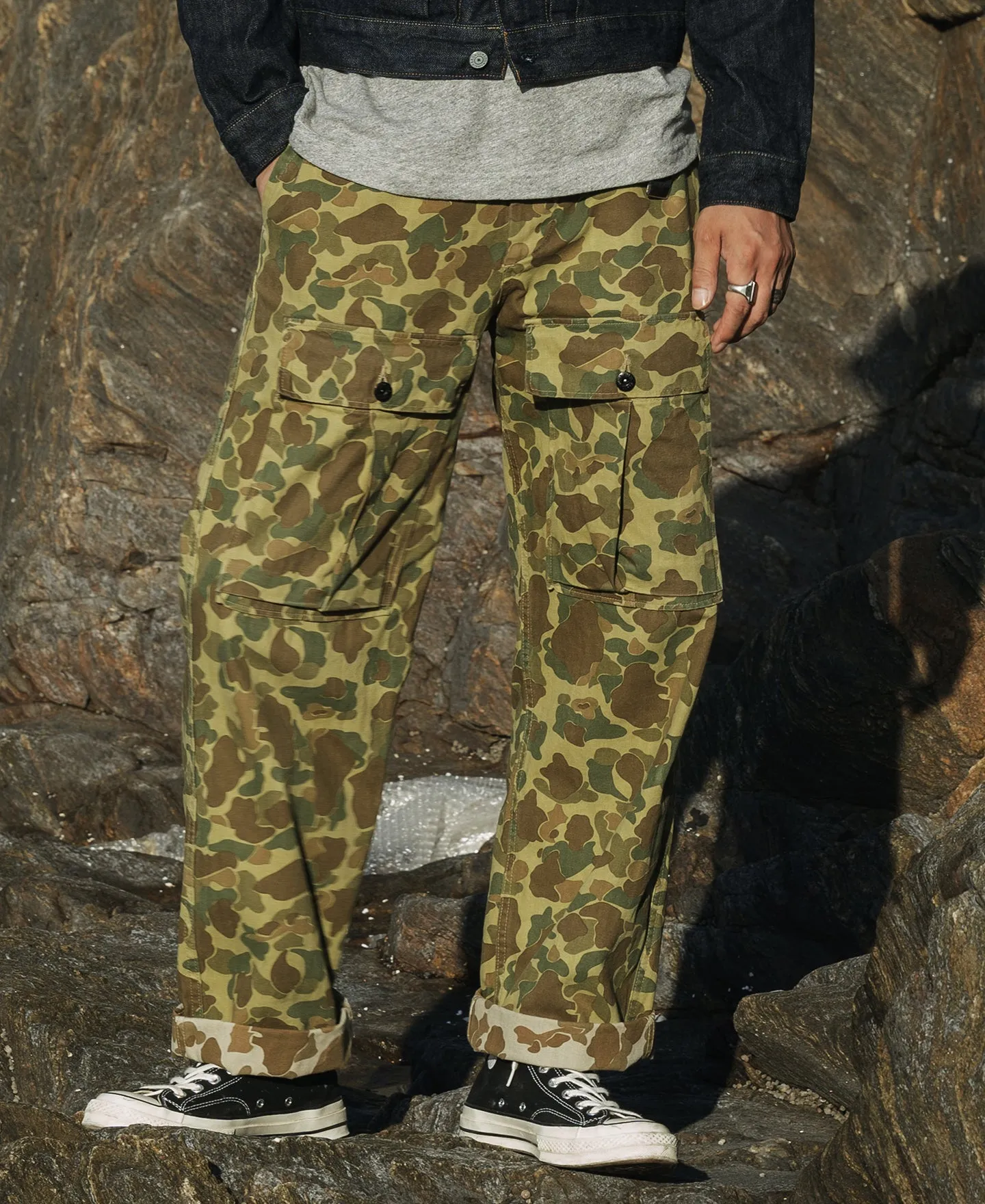 US Army M-1943 Herringbone Cotton Camouflage Pants (Modified)