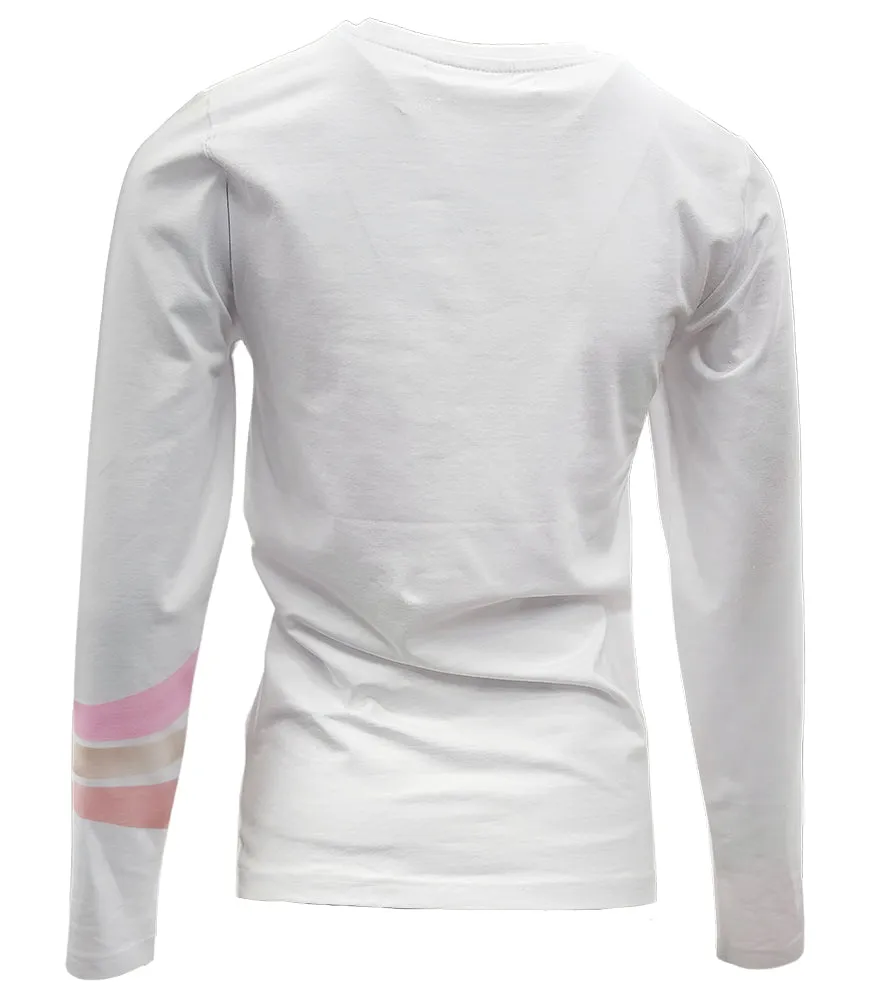 White 3 Stripe Long Sleeve T-shirt