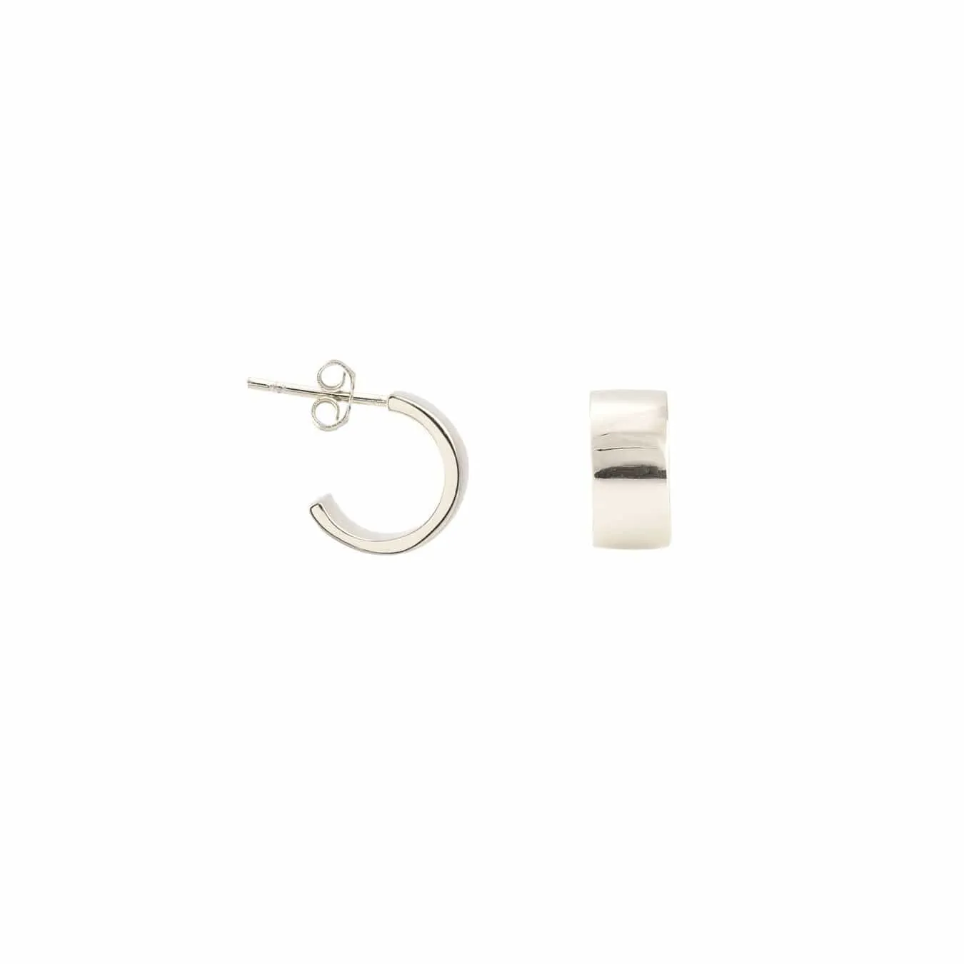 Wide Huggie Hoop Earrings