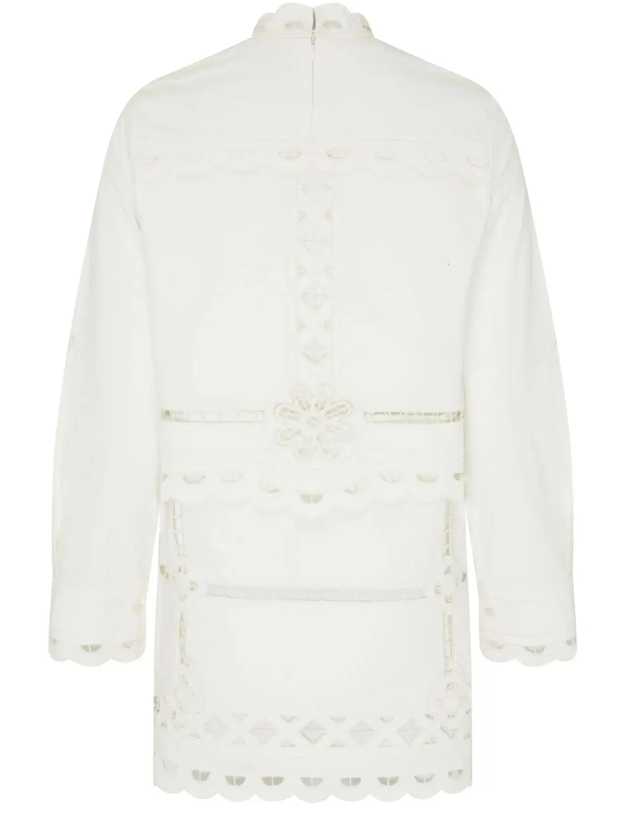 Women’s Broderie Anglaise Eyelet Long-Sleeve Mini Dress