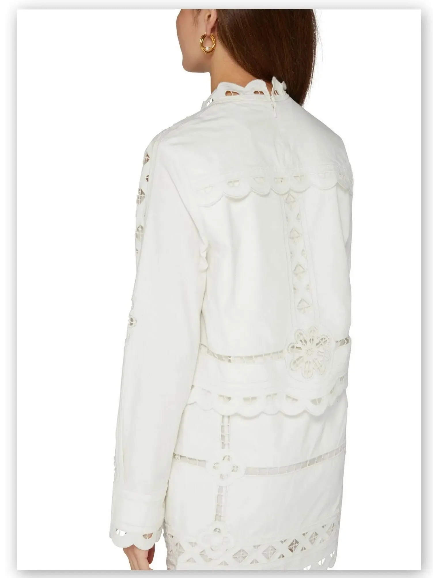 Women’s Broderie Anglaise Eyelet Long-Sleeve Mini Dress